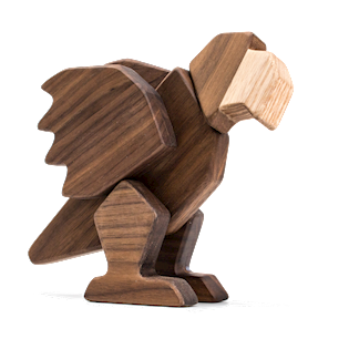 Fablewood Papegøjen - Himlens Dronning - træfigur sammensat med magneter